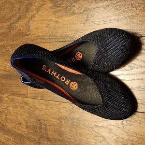 Rothys 2019 Black Friday Metallic Lattice Stitch Flats Sz 7